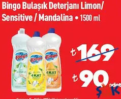 BİNGO BULAŞIK DETERJANI 1,5 L